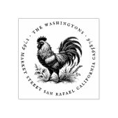 Runde Vintage Rooster-Rücksendeadresse Gummistempel (Prägung)