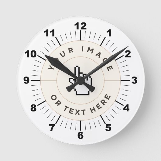 Runde Wall-Uhr 8" - Benutzerdefiniert (Bild/Text h Wanduhr (Vorderseite)