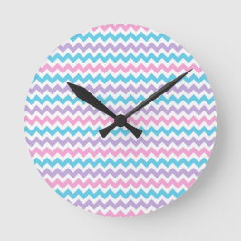 Runde Wall-Uhr, Türkis, Rosa, Mauve, Weiß Ch Wanduhr