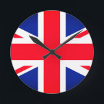 Runde Wand-Uhr für die Jack-Flagge der Union Wanduhr<br><div class="desc">Runde Wanduhr mit Bild der Union Jack Fahne.</div>