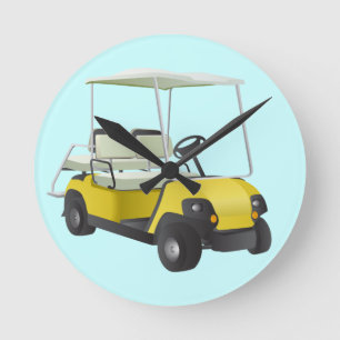 Runde Wanduhr des Golfmobils