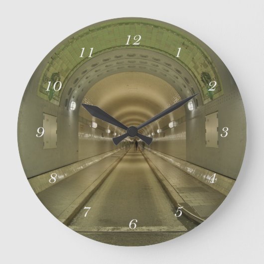 Runde Wanduhr Hamburg alter Elbtunnel (Vorderseite)