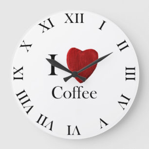 Runde Wanduhr I Liebe Kaffee