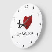 Runde Wanduhr I Liebe my Kitchen (Winkel)