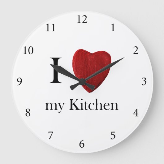 Runde Wanduhr I Liebe my Kitchen (Vorderseite)