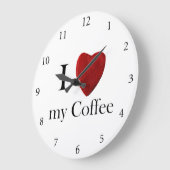 Runde Wanduhr I love my Coffee (Winkel)
