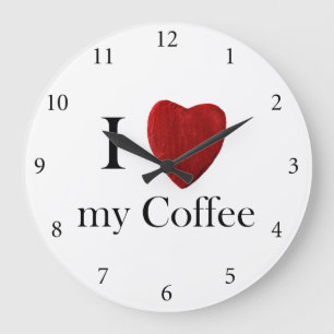 Runde Wanduhr I love my Coffee
