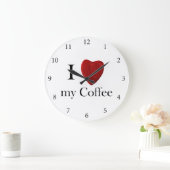 Runde Wanduhr I love my Coffee (Zuhause)