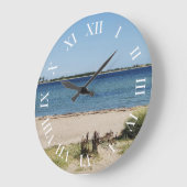 Runde Wanduhr römische Ziffern Strand und Meer (Winkel)
