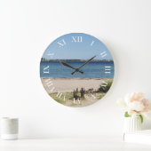 Runde Wanduhr römische Ziffern Strand und Meer (Zuhause)