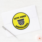 Runde Warnaufkleber für die Sicherheitskamera Runder Aufkleber (Umschlag)