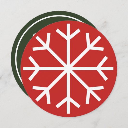 Runde Weihnachts-Weihnachtsfeiertage Party Einladung (Vorne/Hinten)