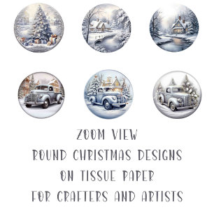 Runde Weihnachtsbild DIY Decoupage Ornament Craft Seidenpapier