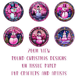 Runde Weihnachtsbild DIY Decoupage Ornament Craft Seidenpapier