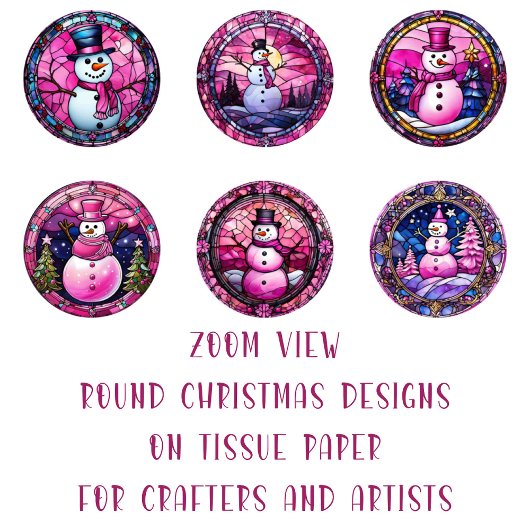 Runde Weihnachtsbild DIY Decoupage Ornament Craft Seidenpapier