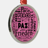 Runde Weihnachtsdekoration Friedensworte Ornament Aus Metall (Rechts)