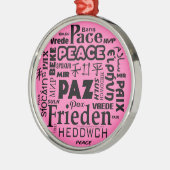 Runde Weihnachtsdekoration Friedensworte Ornament Aus Metall (Links)