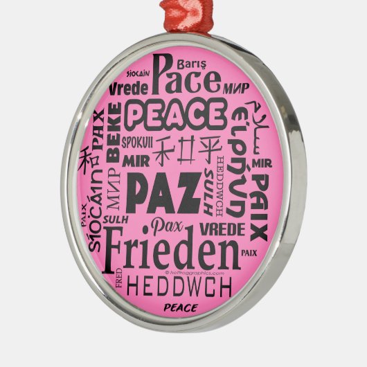 Runde Weihnachtsdekoration Friedensworte Ornament Aus Metall (Links)