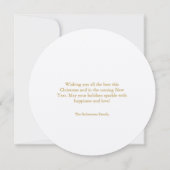 Runde Weihnachtskarte mit Gold-Script Einladung (Rückseite)