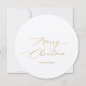 Runde Weihnachtskarte mit Gold Script und Glocken Einladung (Vorderseite)