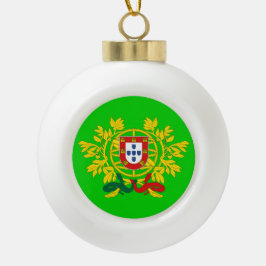 Runde Weihnachtsverzierung Portugals Crest* Keramik Kugel-Ornament