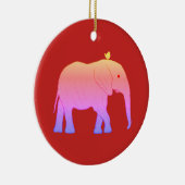 Runde Weihnachtsverzierungs-Elefanten Keramik Ornament (Rechts)