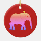 Runde Weihnachtsverzierungs-Elefanten Keramik Ornament (Hinten)