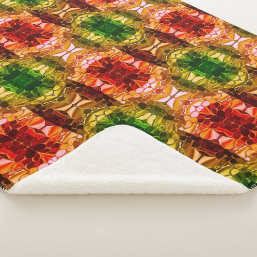 Runde zeichnend Formen erzeugen rote, grüne und go Sherpadecke (3/4)