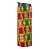 Runde zeichnend Formen erzeugen rote, grüne und go Thermosbecher (Nach rechts gedreht)