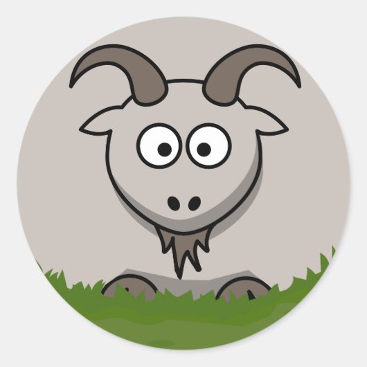 Runde Ziege Runder Aufkleber (Vorderseite)