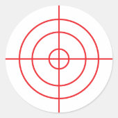 Runde Zielübungspraktiketten mit roten Crosshairs Runder Aufkleber (Vorderseite)