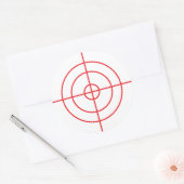 Runde Zielübungspraktiketten mit roten Crosshairs Runder Aufkleber (Umschlag)