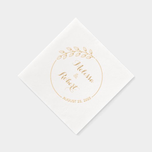 Runde Zweigstelle mit Blätter Hochzeitskranz Servietten Mit Folie (Rechts)