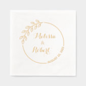 Runde Zweigstelle mit Blätter Hochzeitskranz Servietten Mit Folie (Vorderseite)