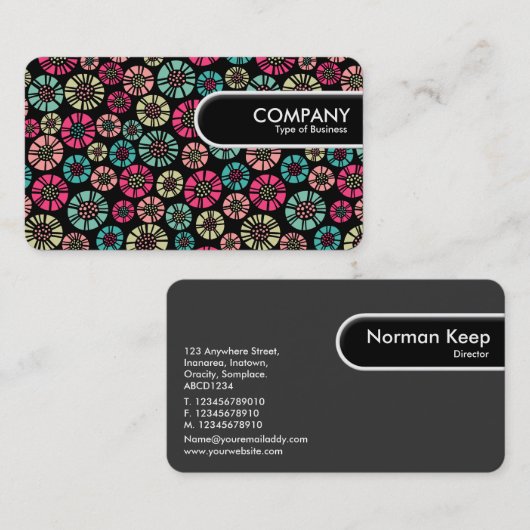 Runded Edge Tag - Abstrakte Blume 031023 (Vorne/Hinten)