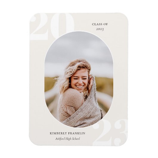 Runded Foto Frame Abschluss Magnet der Senior Clas (Vertikal)