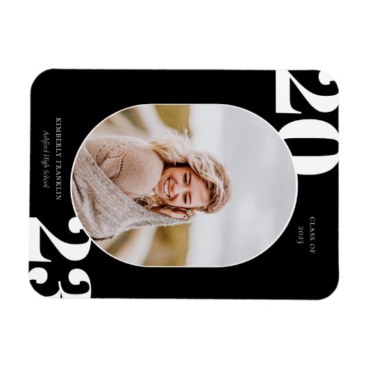 Runded Foto Frame Abschluss Magnet der Senior Clas (Horizontal)