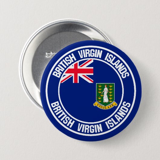 RundEmblem der britischen Jungfrau Button (Vorne & Hinten)