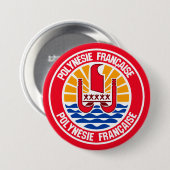 RundEmblem der französischen Polynesien Button (Vorne & Hinten)