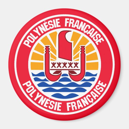 RundEmblem Französisch-Polynesien Magnet (Vorne)