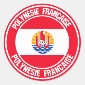 RundEmblem Französisch-Polynesien Runder Aufkleber (Vorderseite)