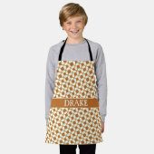 Runden Beige Orange Minimal Muster Schürze (Getragen)