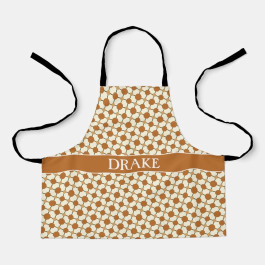 Runden Beige Orange Minimal Muster Schürze (Vorderseite)