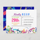RUNDEN DER TORAH Bat Bar Mitzvah Reply Card RSVP Karte (Vorne/Hinten)