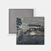 Runden eines Bends auf dem Mississippi-Steamboat Magnet (Vorderseite/Rückseite)