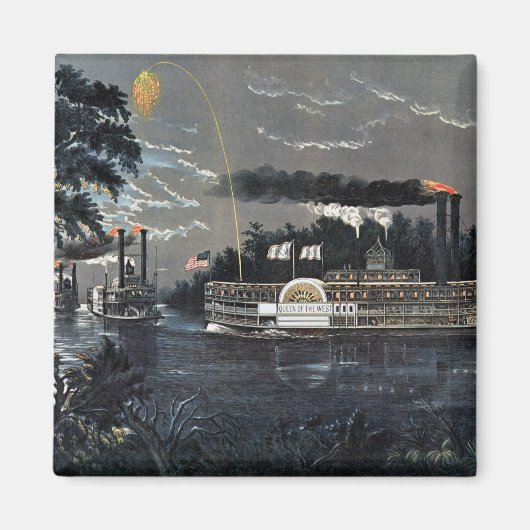 Runden eines Bends auf dem Mississippi-Steamboat Magnet (Vorne)