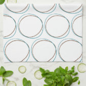 Runden kleine türkis-braune Hand gezeichnet minima Geschirrtuch (Gefaltet)