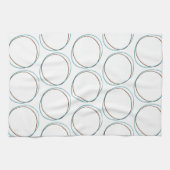 Runden kleine türkis-braune Hand gezeichnet minima Geschirrtuch (Horizontal)