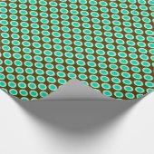 runden Punkte, braun und türkis Geschenkpapier (Ecke)