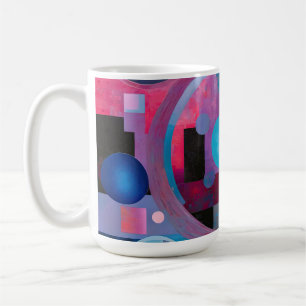Runden & Quadrate in weichen Tönen Rosa & Blau Kaffeetasse